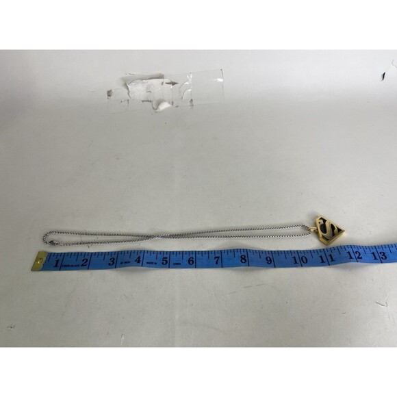 DC Comics Superman Stainless Steel Brush Gold Plated Pendant 22in Necklace Chain - Picture 4 of 4